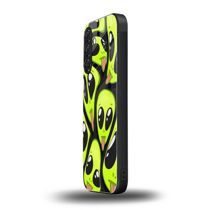Trippy Aliens samsung galaxy m35 5g mobile cover | shockproof glass phone case