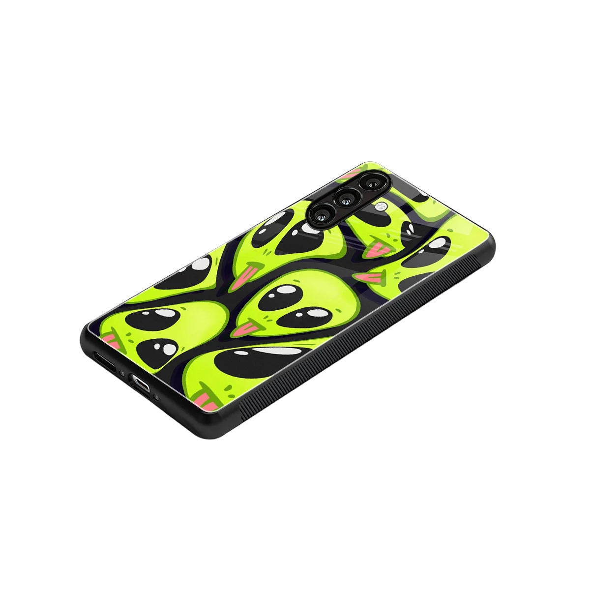 Trippy Aliens stylish phone case for samsung galaxy m35 5g | glossy glass and slim fit