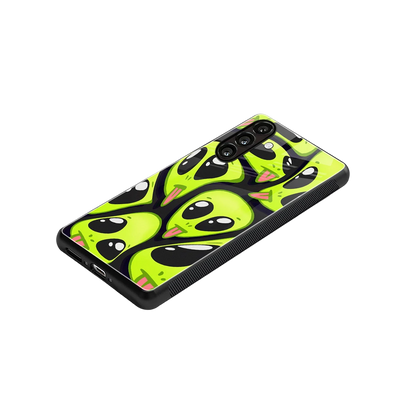 Trippy Aliens stylish phone case for samsung galaxy m35 5g | glossy glass and slim fit