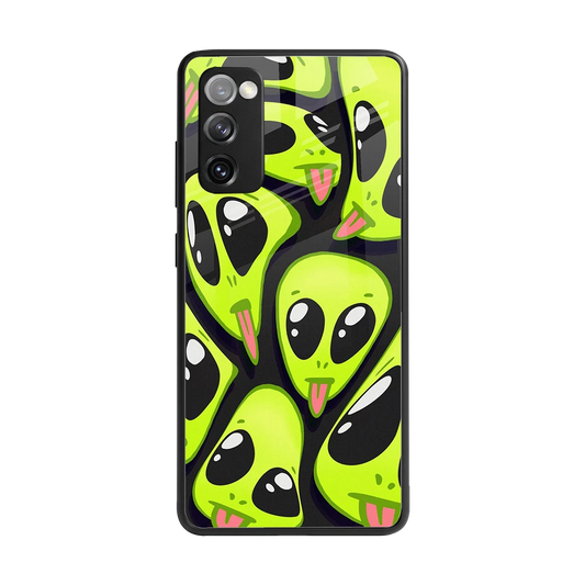 Trippy Aliens back phone cover | glass case for samsung galaxy s20 fe