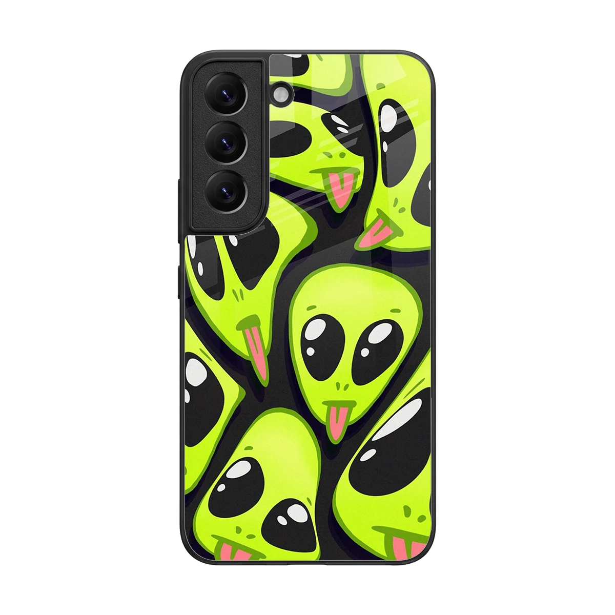 Trippy Aliens back phone cover | glass case for samsung galaxy s22