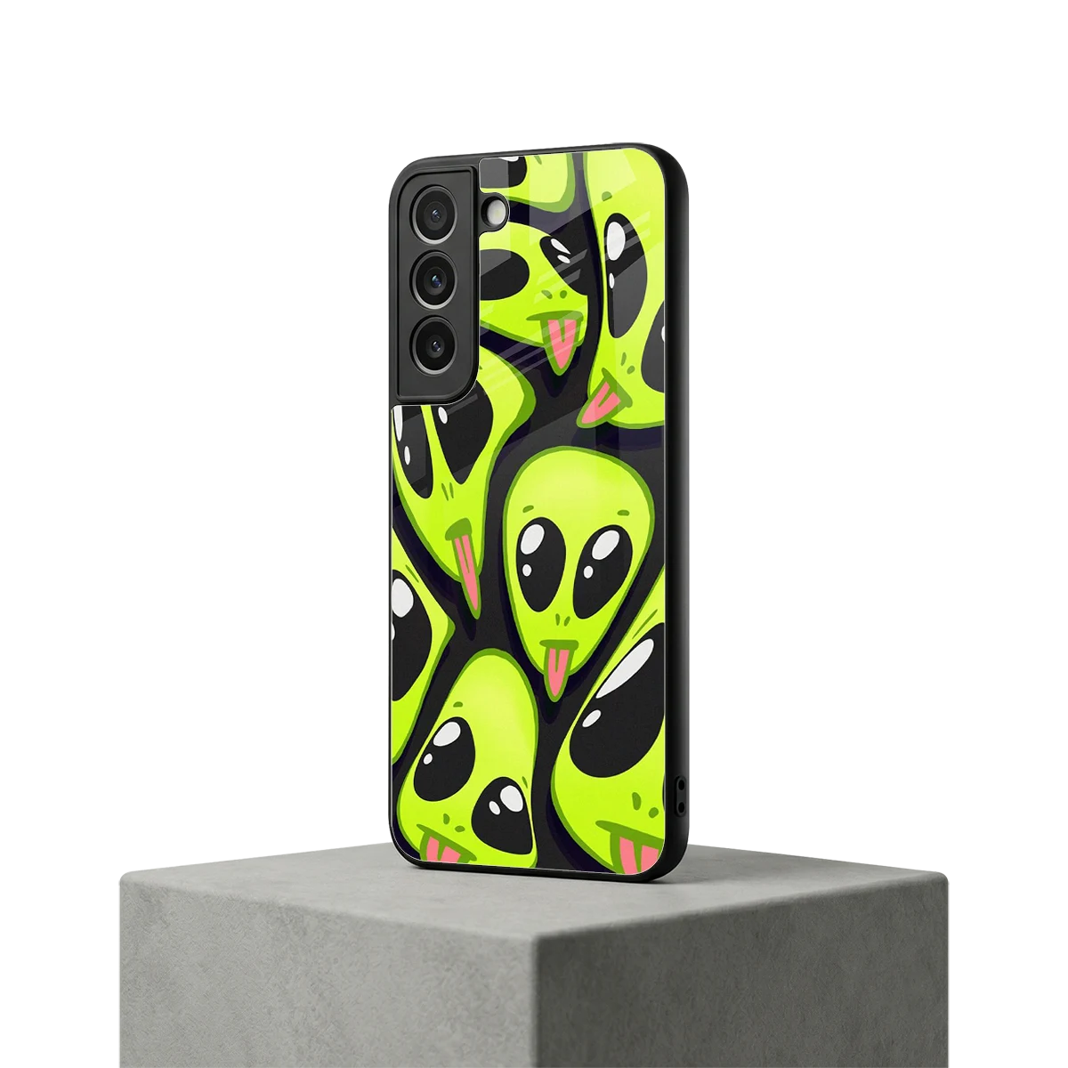 Trippy Aliens samsung galaxy s22 mobile cover | shockproof glass phone case