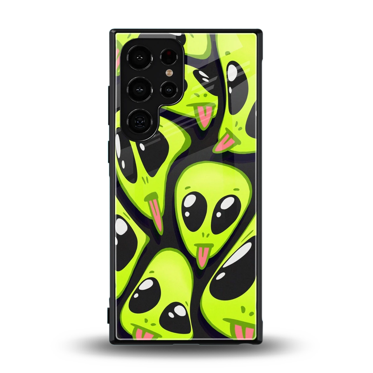 Trippy Aliens back phone cover | glass case for samsung galaxy s24 ultra