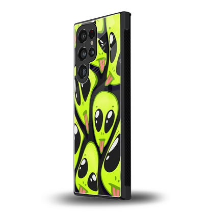 Trippy Aliens samsung galaxy s24 ultra mobile cover | shockproof glass phone case