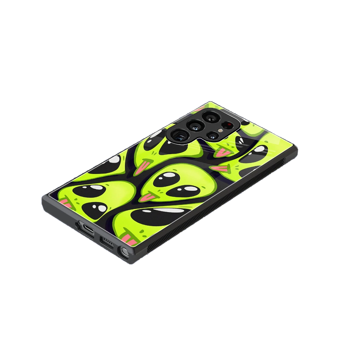 Trippy Aliens stylish phone case for samsung galaxy s24 ultra | glossy glass and slim fit