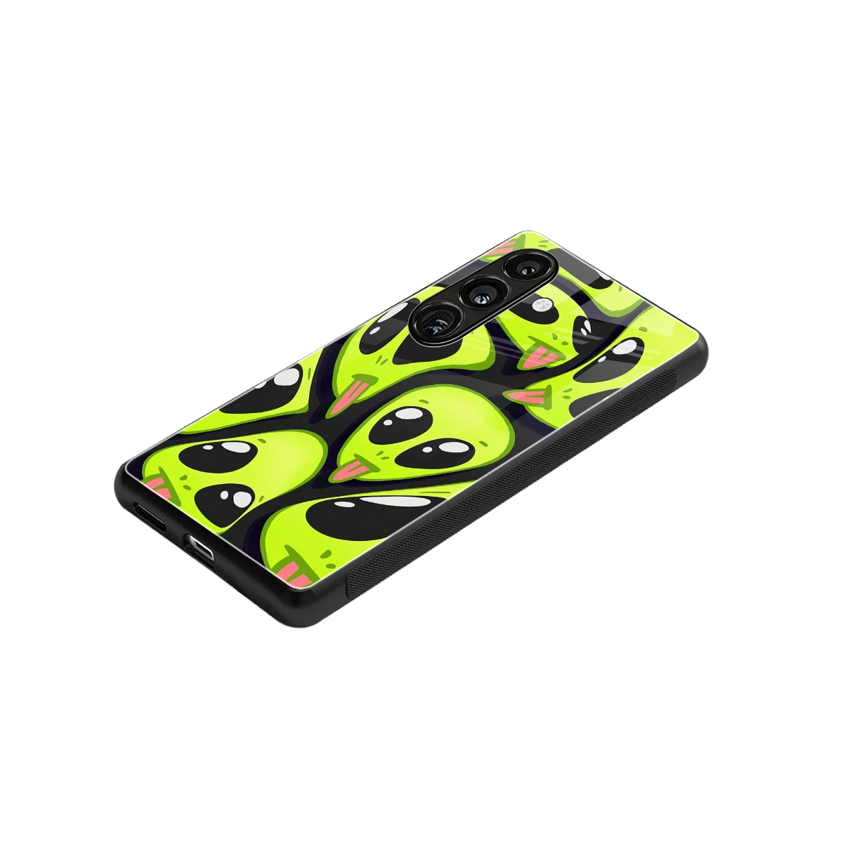Trippy Aliens stylish phone case for samsung galaxy s25 fe | glossy glass and slim fit