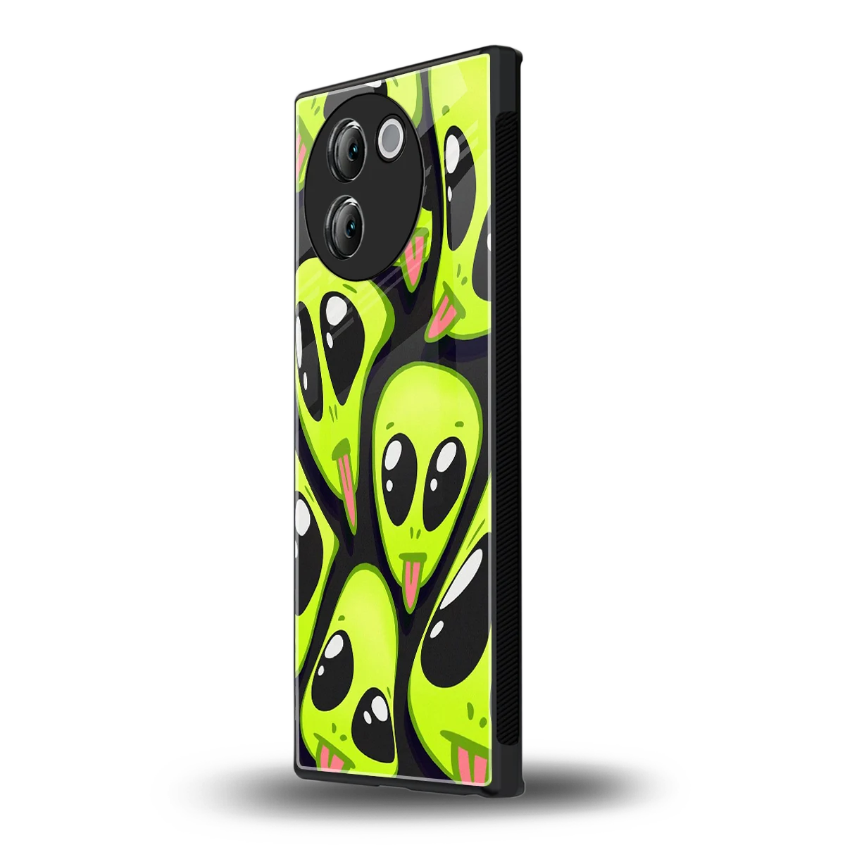 Trippy Aliens vivo v30e mobile cover | shockproof glass phone case