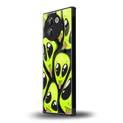 Trippy Aliens vivo v30e mobile cover | shockproof glass phone case