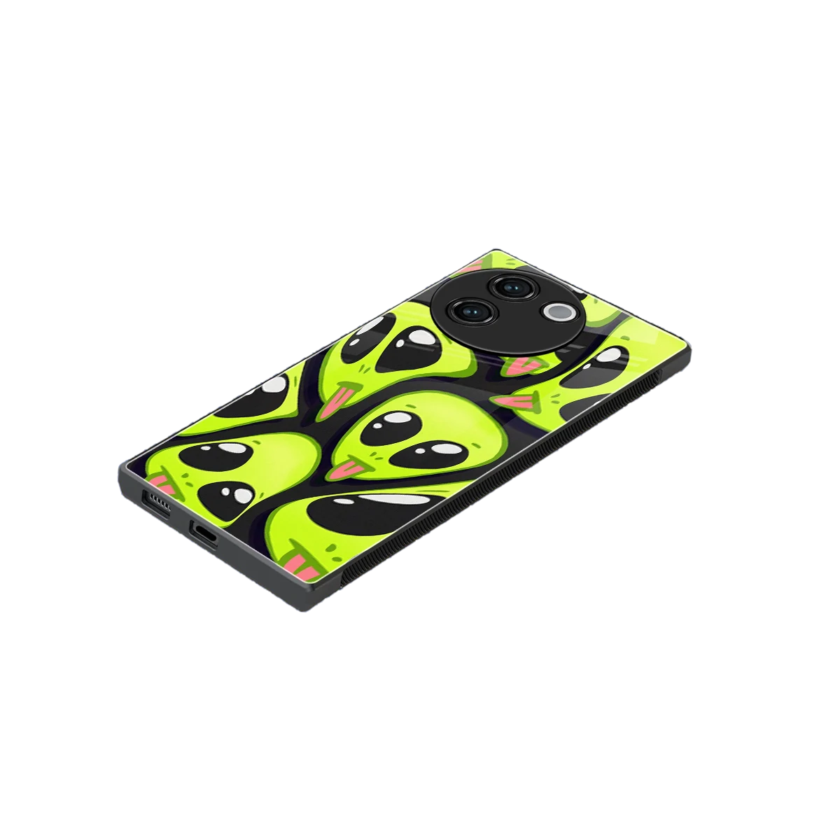 Trippy Aliens stylish phone case for vivo v30e | glossy glass and slim fit