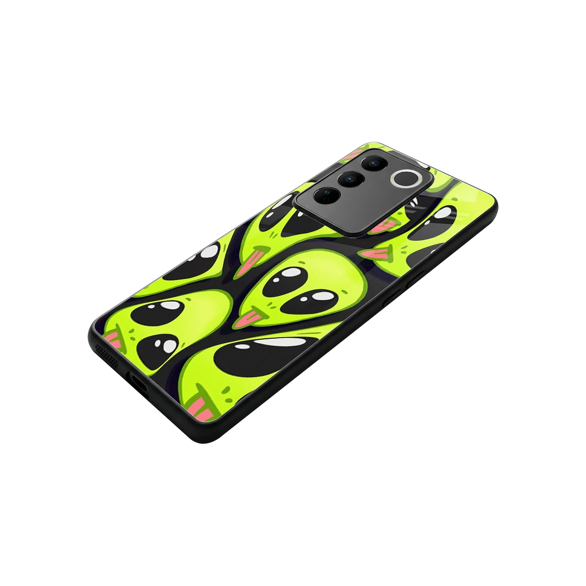 Trippy Aliens stylish phone case for vivo v27 5g | glossy glass and slim fit