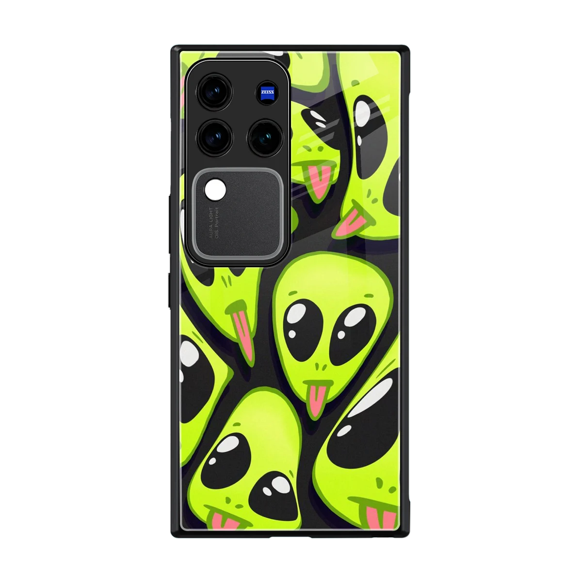 Trippy Aliens back phone cover | glass case forvivo v30 pro