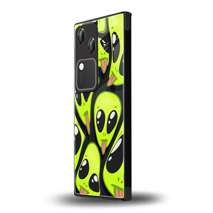 Trippy Aliens vivo v30 mobile cover | shockproof glass phone case