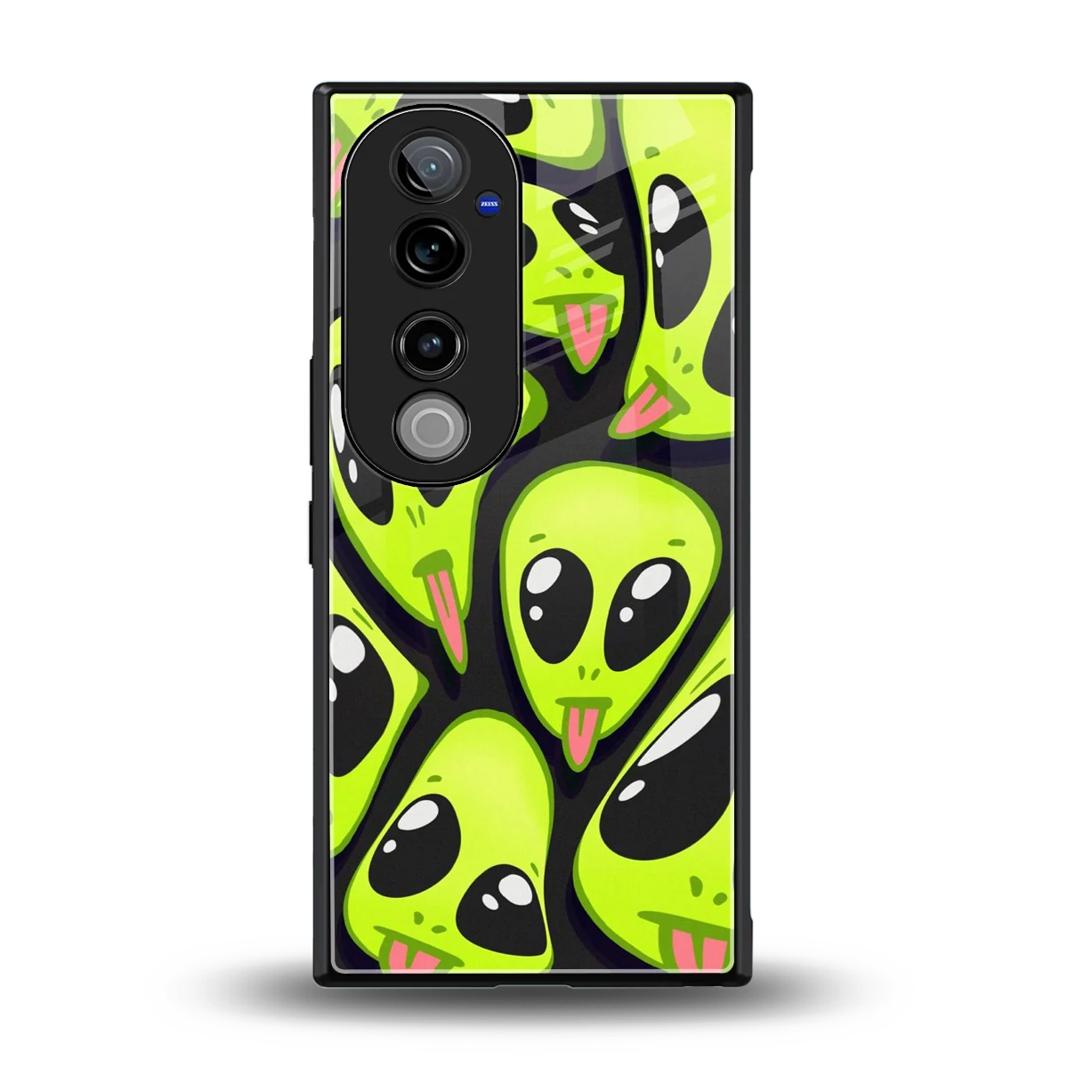 Trippy Aliens back phone cover | glass case for vivo v40 pro