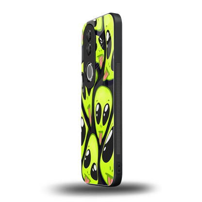 Trippy Aliens vivo v50 mobile cover | shockproof glass phone case
