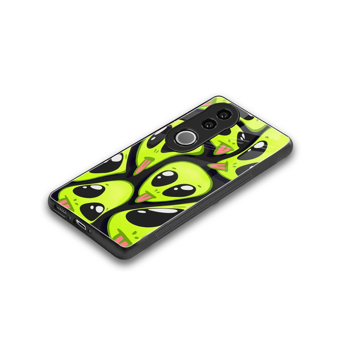 Trippy Aliens stylish phone case for vivo v50 | glossy glass and slim fit