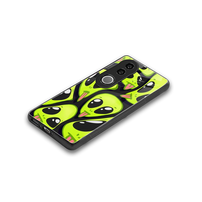 Trippy Aliens stylish phone case for vivo v50 | glossy glass and slim fit