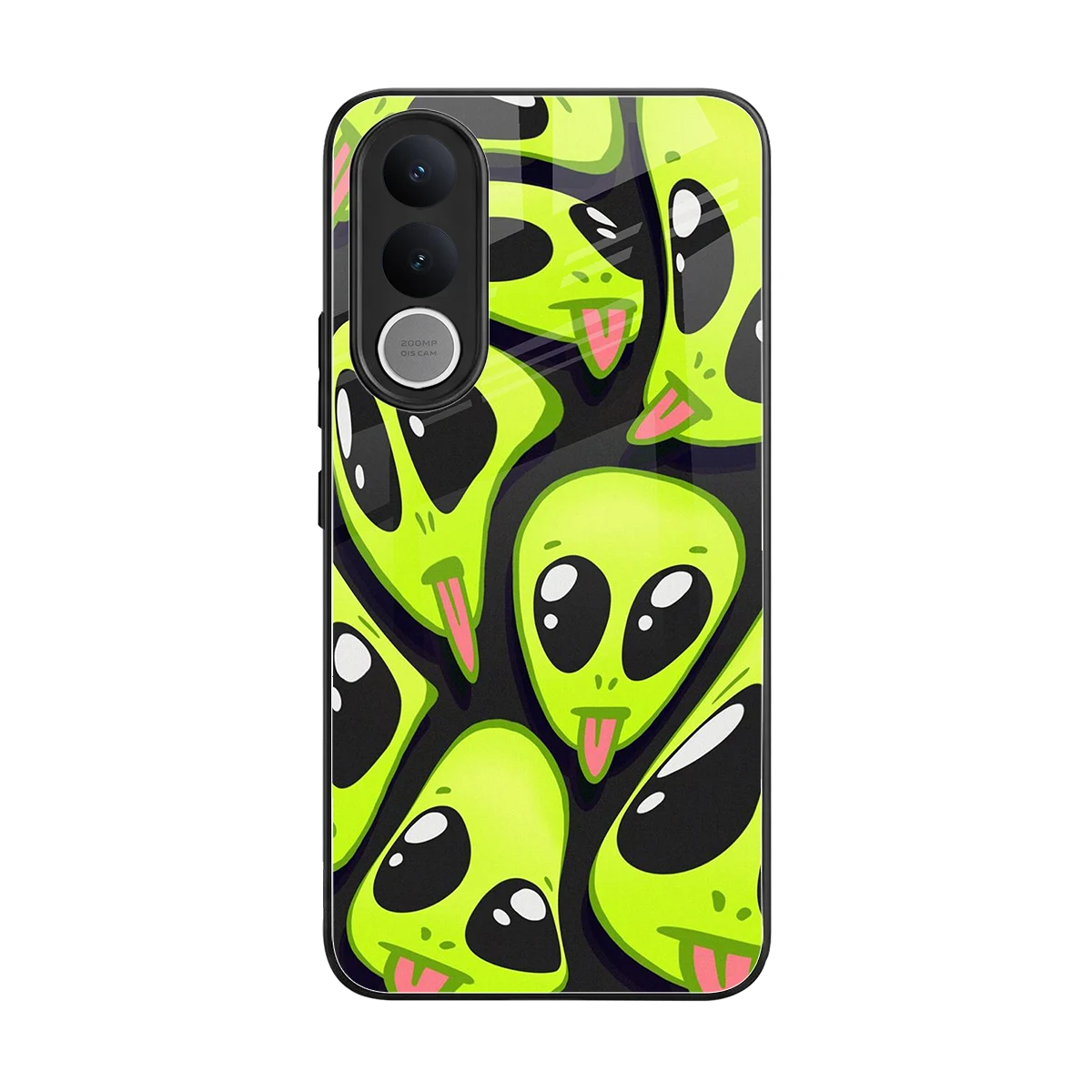 Trippy Aliens back phone cover | glass case for vivo v70 fe