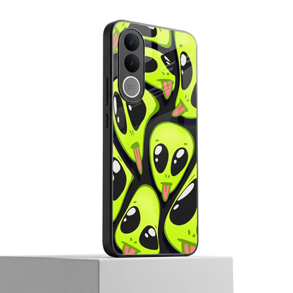 Trippy Aliens vivo v70 fe mobile cover | shockproof glass phone case