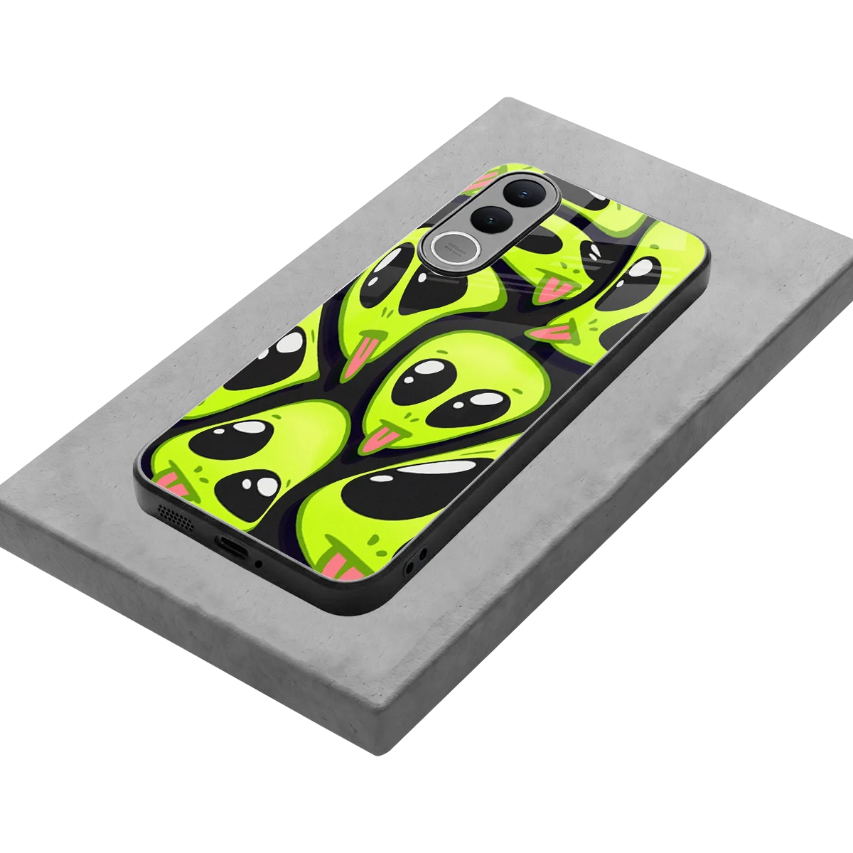 Trippy Aliens stylish phone case for vivo v70 fe | glossy glass and slim fit