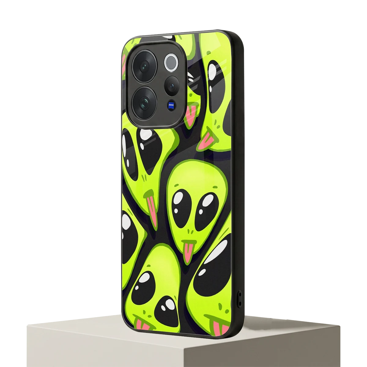 Trippy Aliens vivo v70 mobile cover | shockproof glass phone case