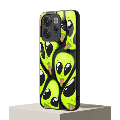 Trippy Aliens vivo v70 mobile cover | shockproof glass phone case
