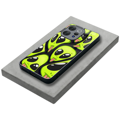 Trippy Aliens stylish phone case for vivo v70 | glossy glass and slim fit