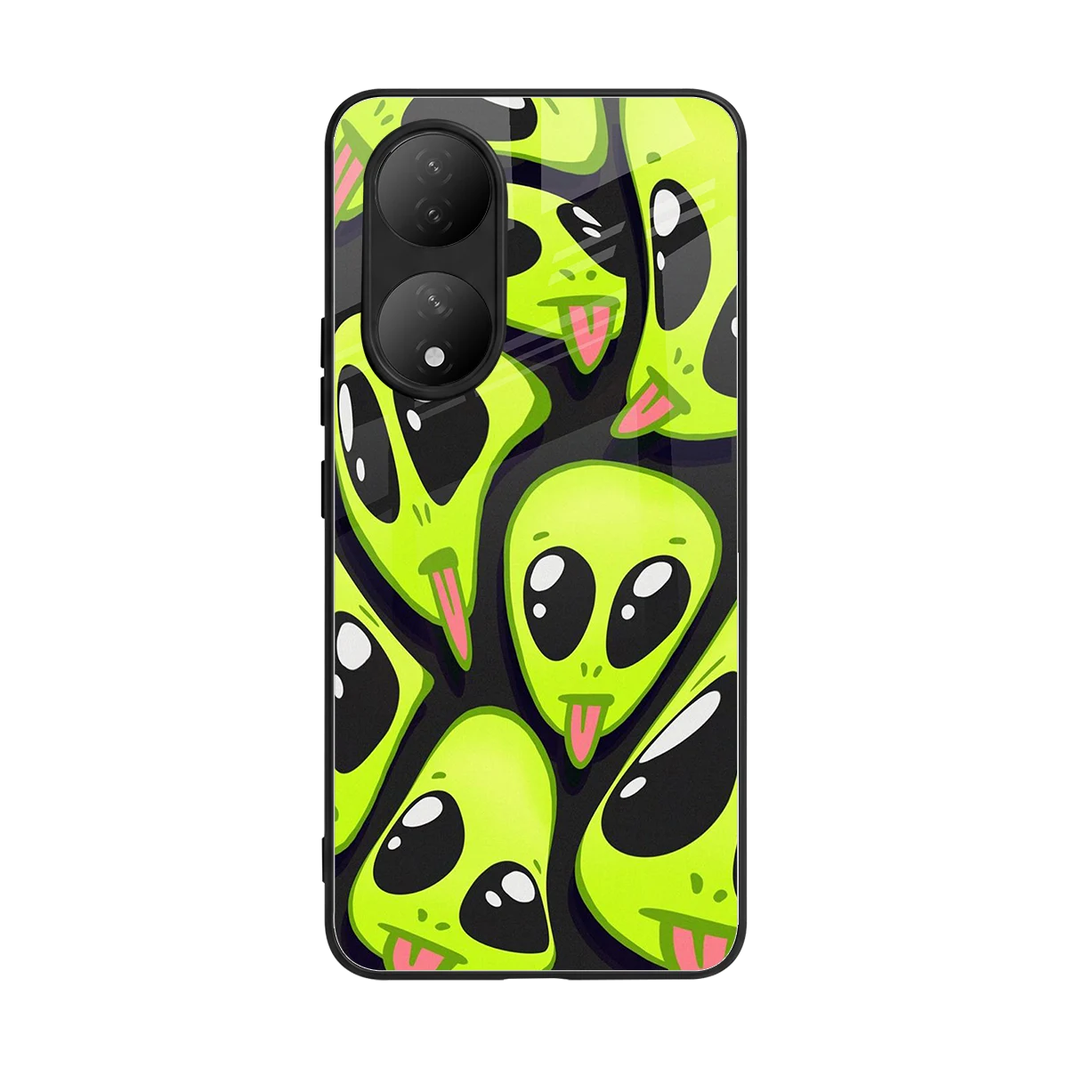 Trippy Aliens back phone cover | glass case for Vivo-y100