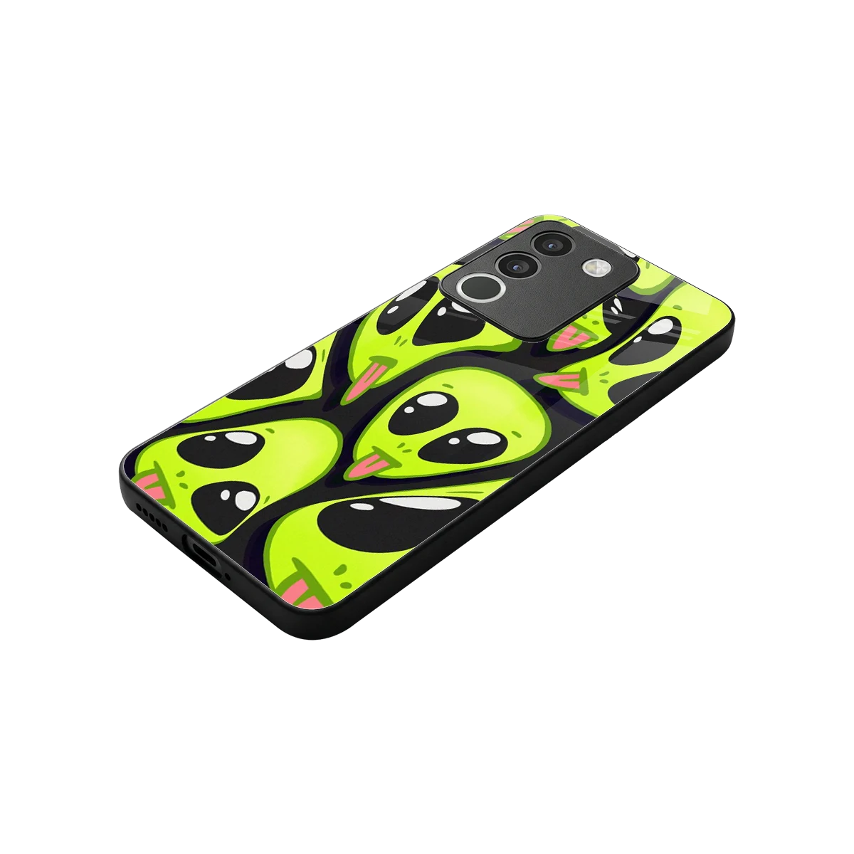 Trippy Aliens stylish phone case for vivo y200 5g | glossy glass and slim fit
