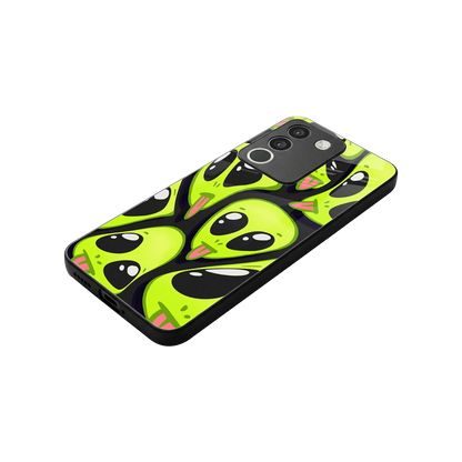 Trippy Aliens stylish phone case for vivo y200 5g | glossy glass and slim fit