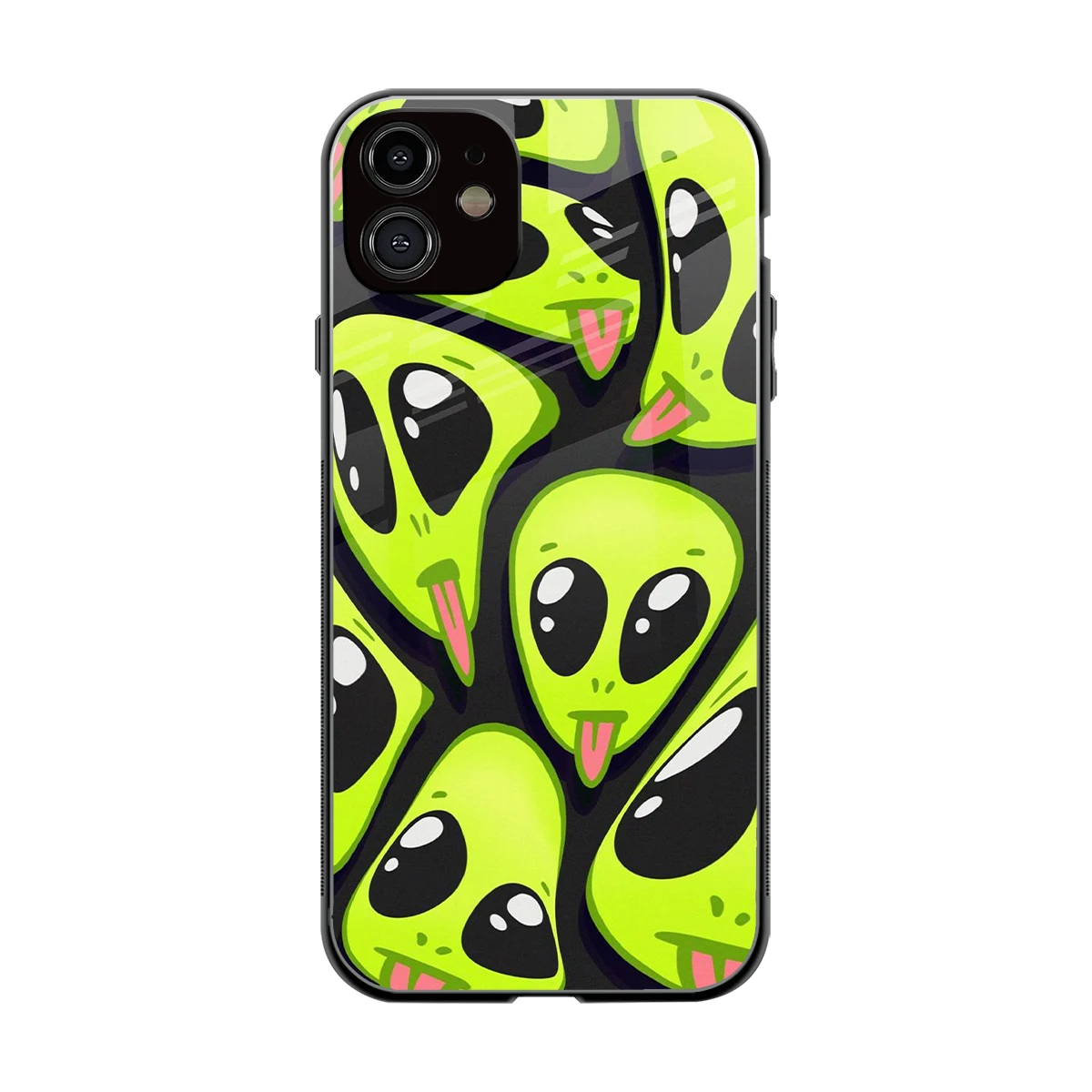 Trippy Aliens back phone cover | glass case for iphone 11