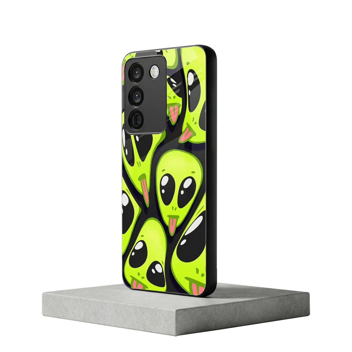 Trippy Aliens vivo y200 5g mobile cover | shockproof glass phone case