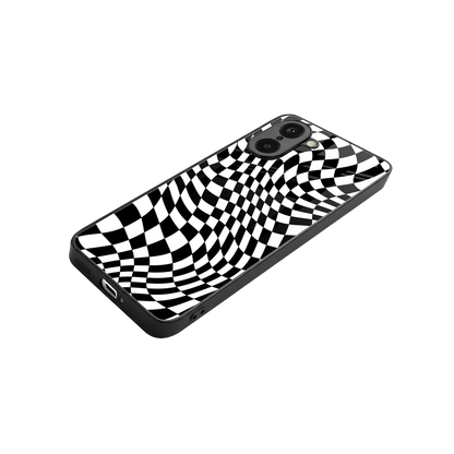 Trippy BW Checkers stylish phone case for oneplus nord ce5 5g | glossy glass and slim fit