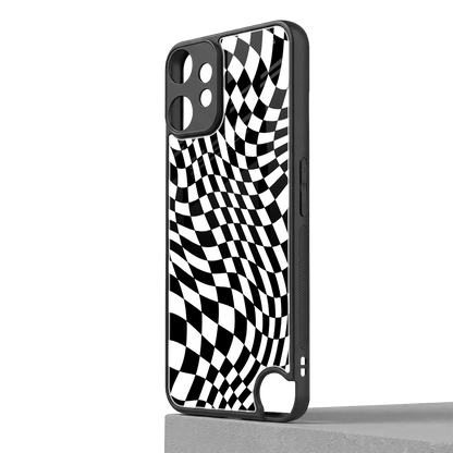 Trippy BW Checkers cmf nothing phone 2 pro mobile cover | shockproof glass phone case