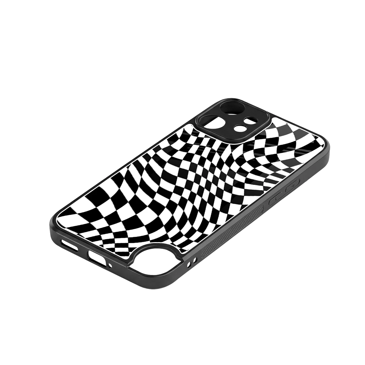 Trippy BW Checkers stylish phone case for cmf nothing phone 2 pro | glossy glass and slim fit