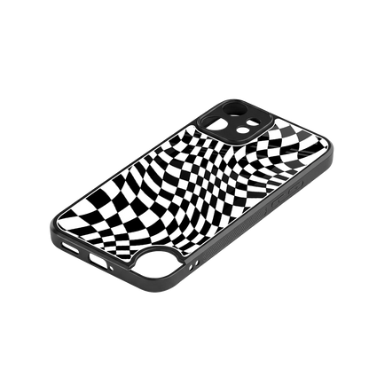Trippy BW Checkers stylish phone case for cmf nothing phone 2 pro | glossy glass and slim fit