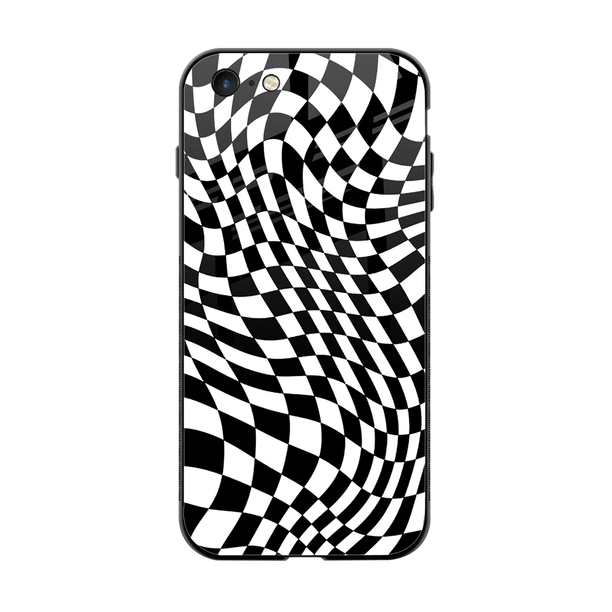 Trippy BW Checkers back phone cover | glass case for iphone 6