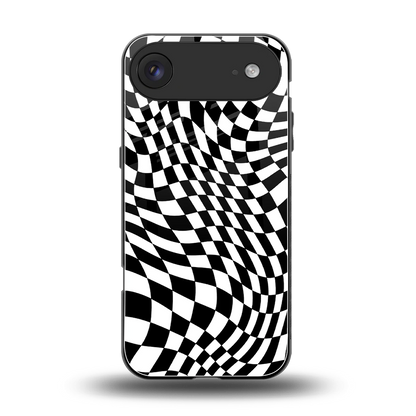 Trippy BW Checkers back phone cover | glass case for iphone air