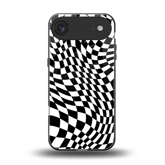 Trippy BW Checkers back phone cover | glass case for iphone air
