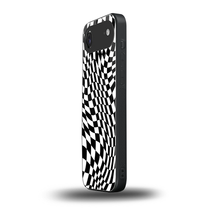 Trippy BW Checkers iphone air mobile cover | shockproof glass phone case