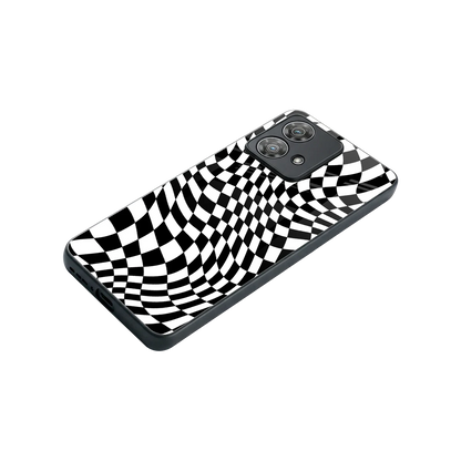 Trippy BW Checkers stylish phone case for motorola edge 40 neo 5g | glossy glass and slim fit