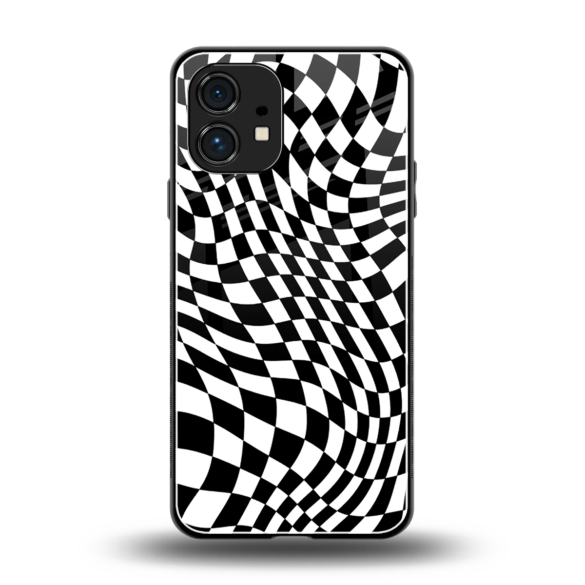 Trippy BW Checkers back phone cover | glass case for nothing phone 1