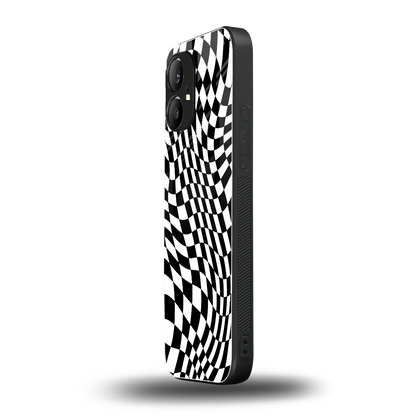 Trippy BW Checkers nothing phone 1 mobile cover | shockproof glass phone case