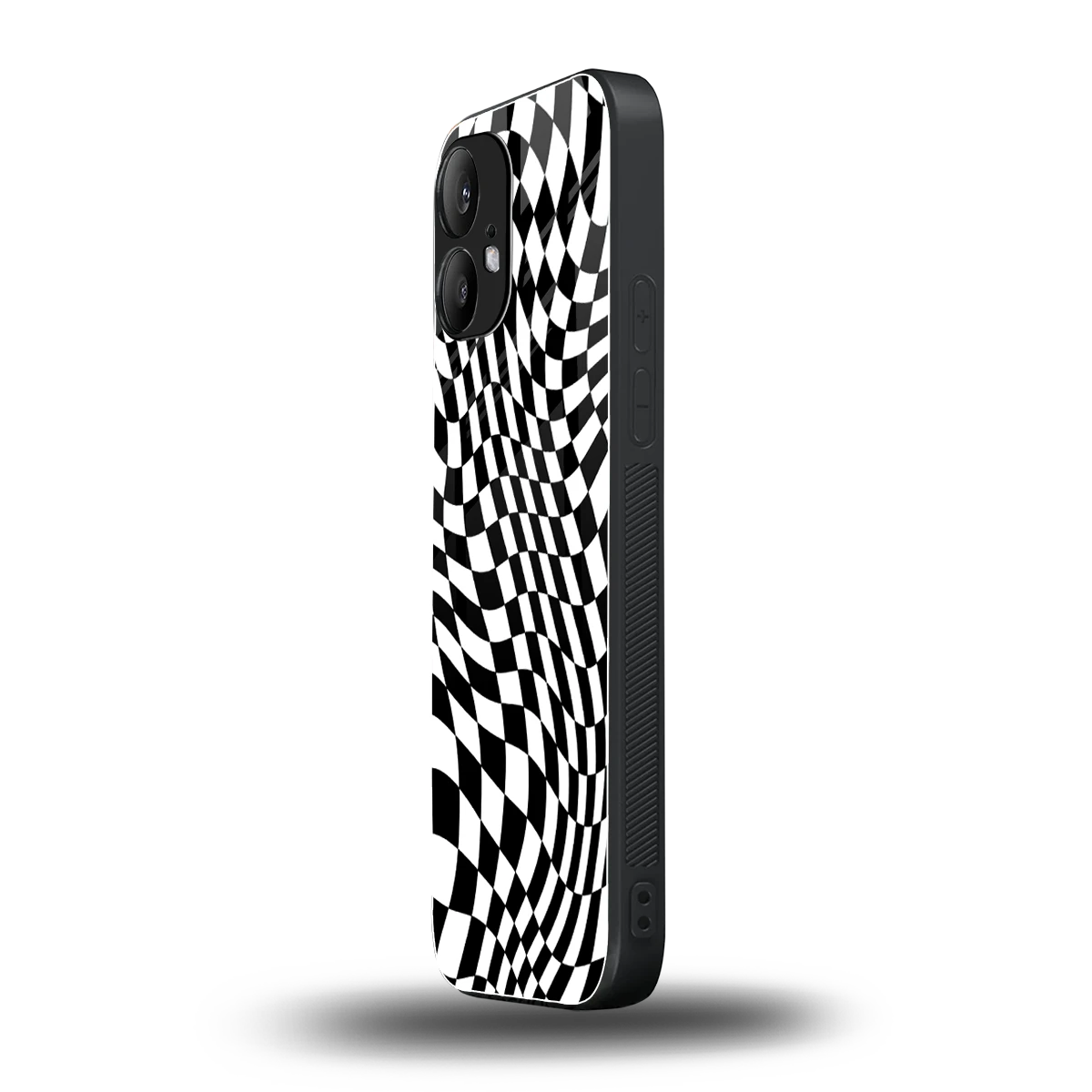 Trippy BW Checkers nothing phone 2 mobile cover | shockproof glass phone case