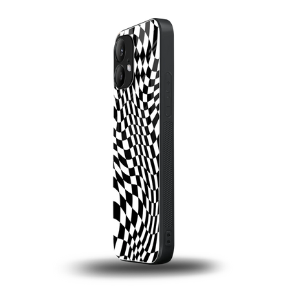 Trippy BW Checkers nothing phone 2 mobile cover | shockproof glass phone case