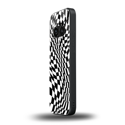 Trippy BW Checkers nothing phone 2a mobile cover | shockproof glass phone case