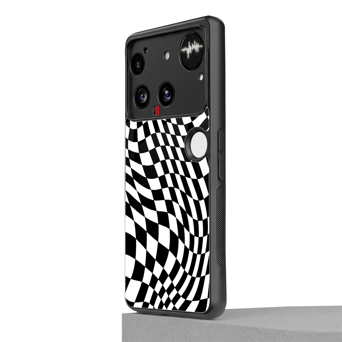 Trippy BW Checkers nothing phone 3 mobile cover | shockproof glass phone case