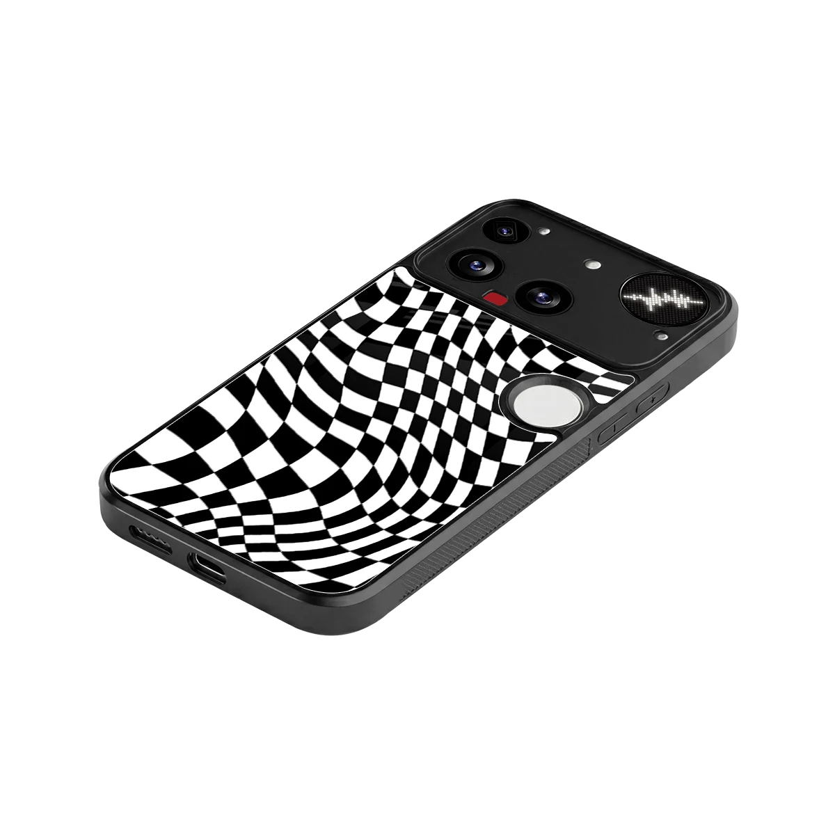 Trippy BW Checkers stylish phone case for nothing phone 3 | glossy glass and slim fit
