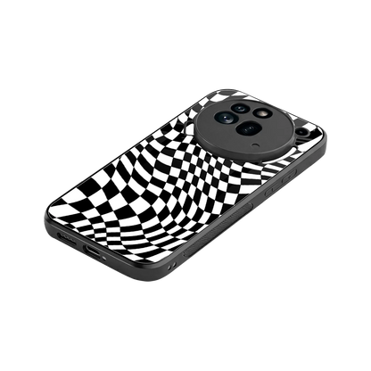 Trippy BW Checkers stylish phone case for nothing phone 3a pro | glossy glass and slim fit