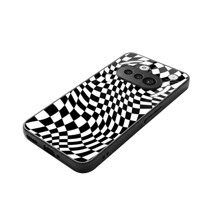Trippy BW Checkers stylish phone case for nothing phone 3a | glossy glass and slim fit