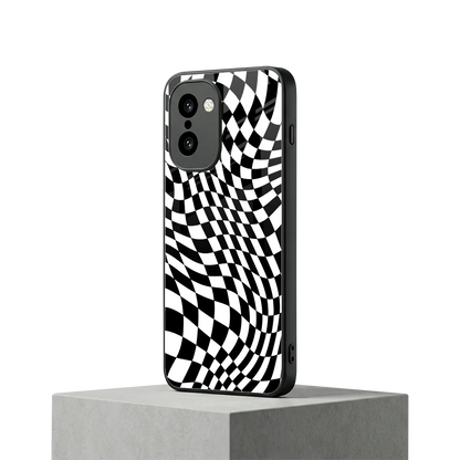 Trippy BW Checkers oneplus 15r mobile cover | shockproof glass phone case
